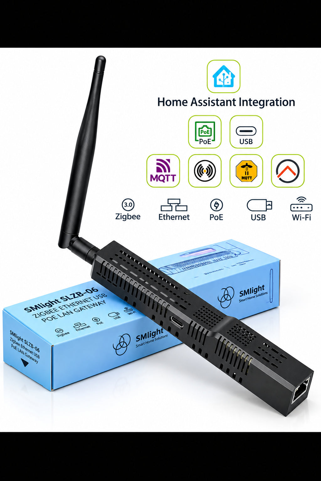 SMLIGHT SLZB-06/M/P7 Zigbee 3.0 to Ethernet, USB,and WiFi gateway coordinator with PoE,works with Zigbee2MQTT, Home Assistant, ZHA