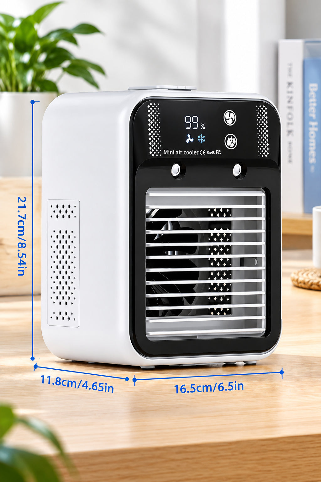Portable Air Conditioner 3-in-1 Fan with 2 Mist Speeds - Personal Evaporative Cooler for Bedroom, Office & Camping, 1800mAh Battery & 500ml Tank Air Cooler